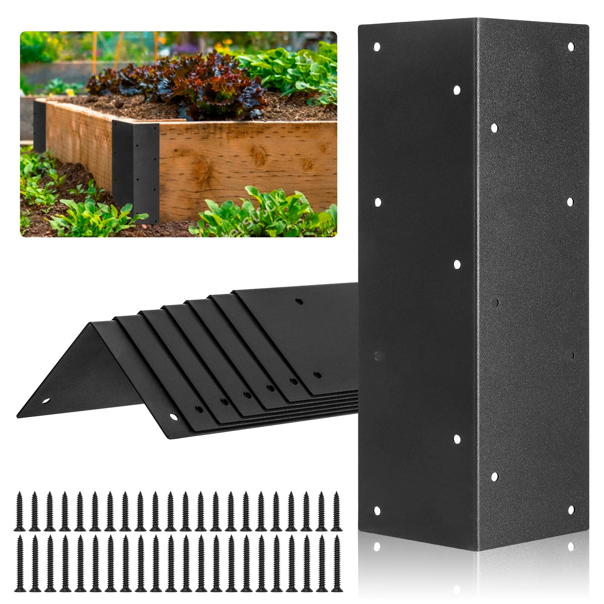 WLLEYAY raised bed corner bracket assembly shows strong joints for durable planters.
