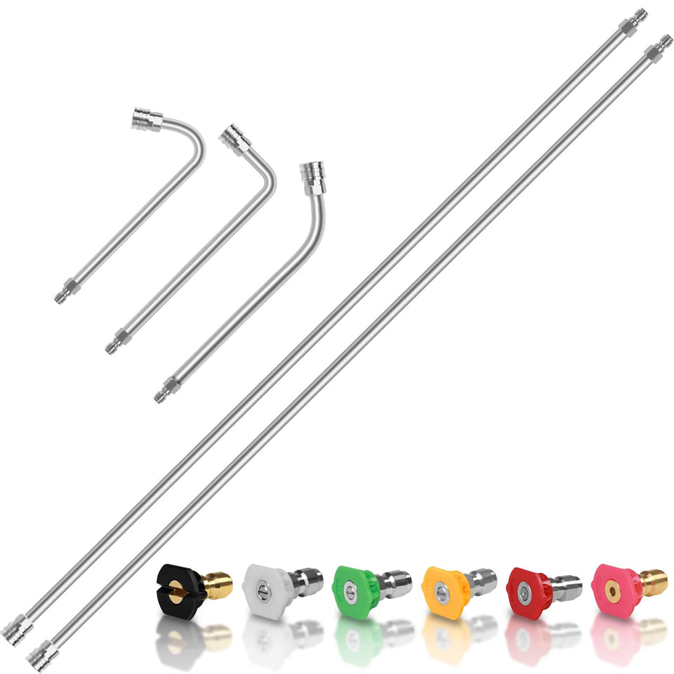 Wmnvshier 120-inch extension wand pair for extended reach and steadier cleaning.