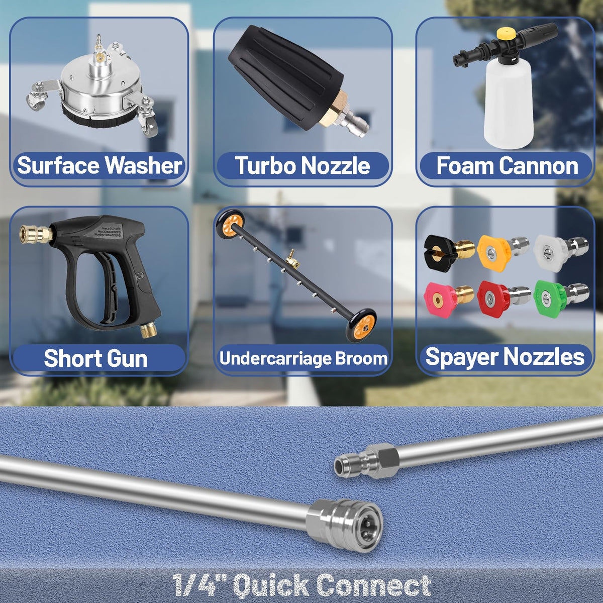 Wmnvshier six nozzle tips pack supports versatile spray angles.