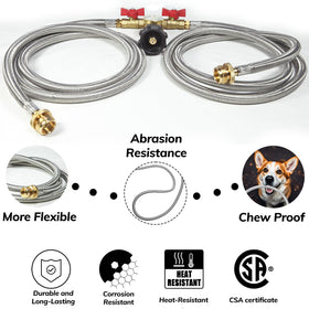 Wmnvshier stainless braided hose offers durable, secure connections for reliable outdoor heating or cooking