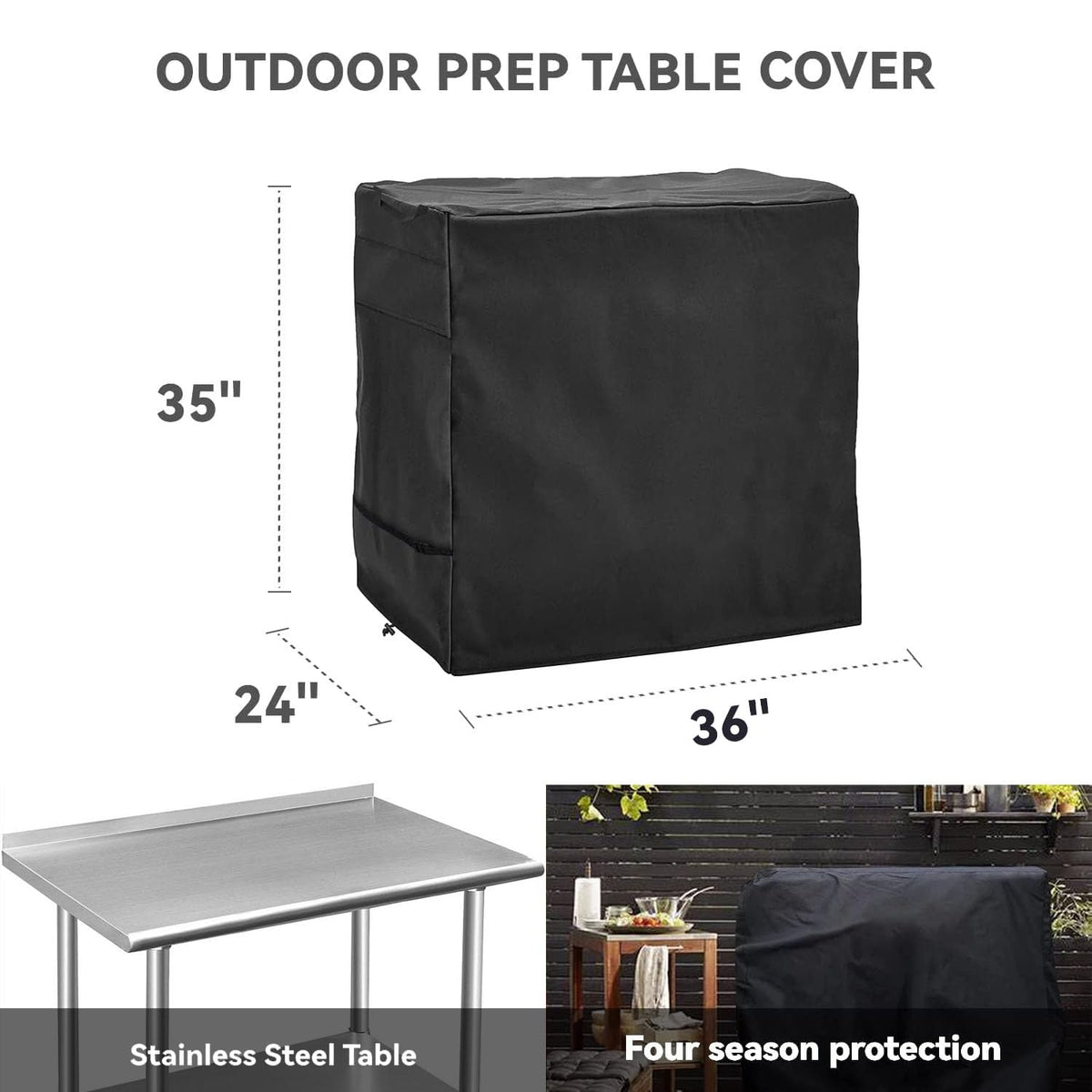 Wnanan outdoor prep table cover with drawstring closure for secure fit