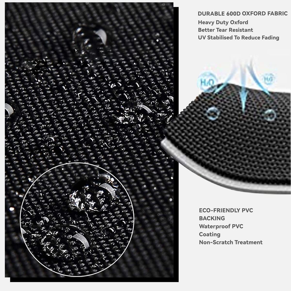Wnanan waterproof, UV-protected fabric shields the flattop table outdoors.