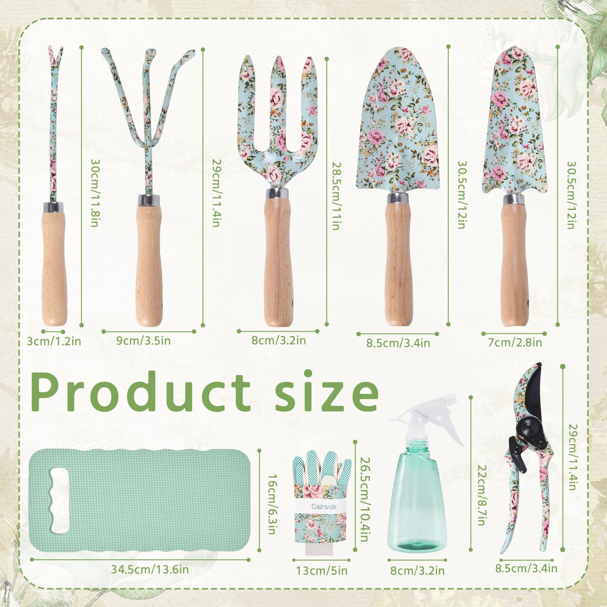 WNJ floral garden tools set trowel for easy planting and transplanting