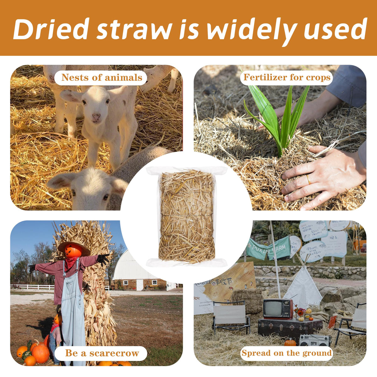 Pure, natural WNJ straw with no additives for eco-friendly use