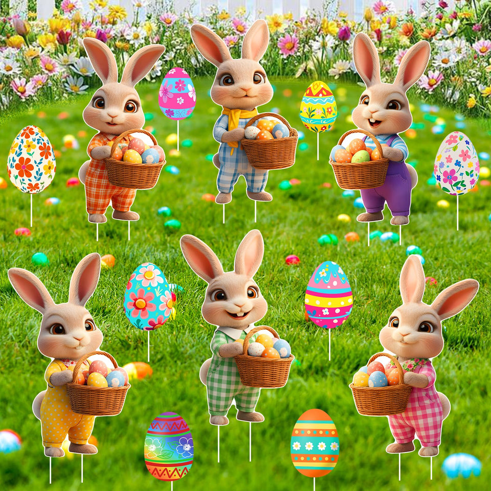 Wnteple Easter yard sign bunny 3D design boosts curb appeal for spring