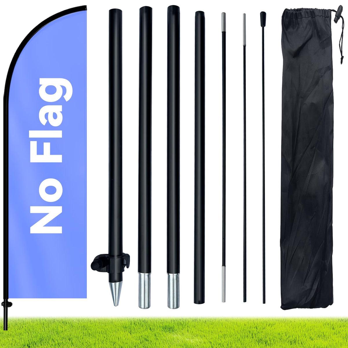 WOANIXY 66ft feather-flag-pole-kit ready for outdoor use
