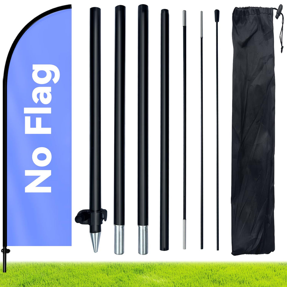 WOANIXY 66ft feather-flag-pole-kit ready for outdoor use
