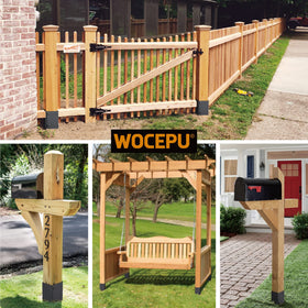 Four-piece set ready to protect multiple wooden posts around a home