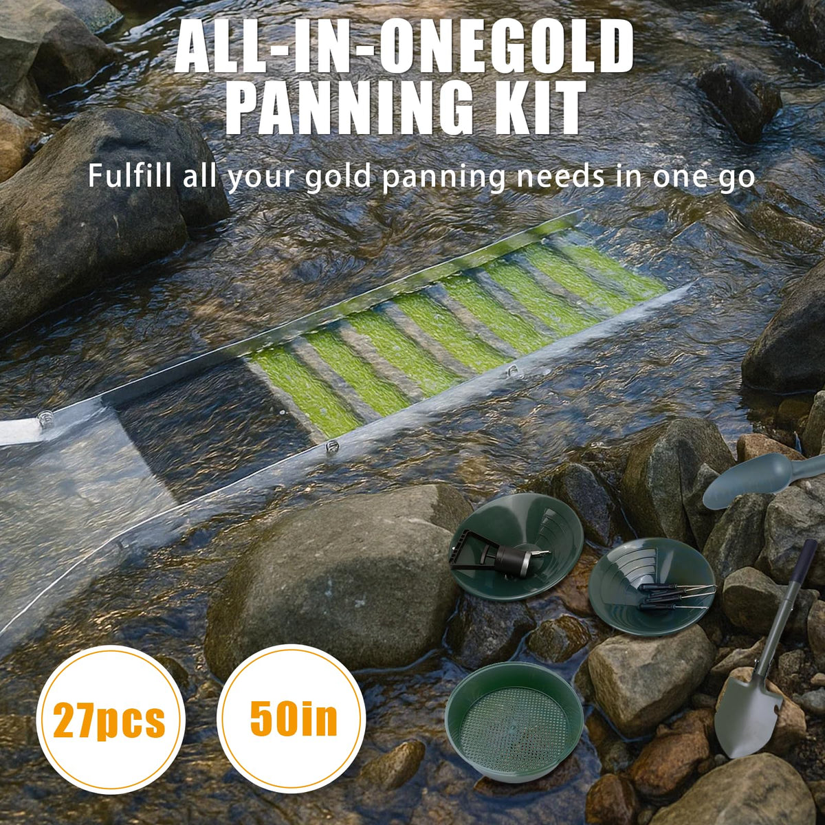 WodGod kit with dual gold pans for efficient sediment separation
