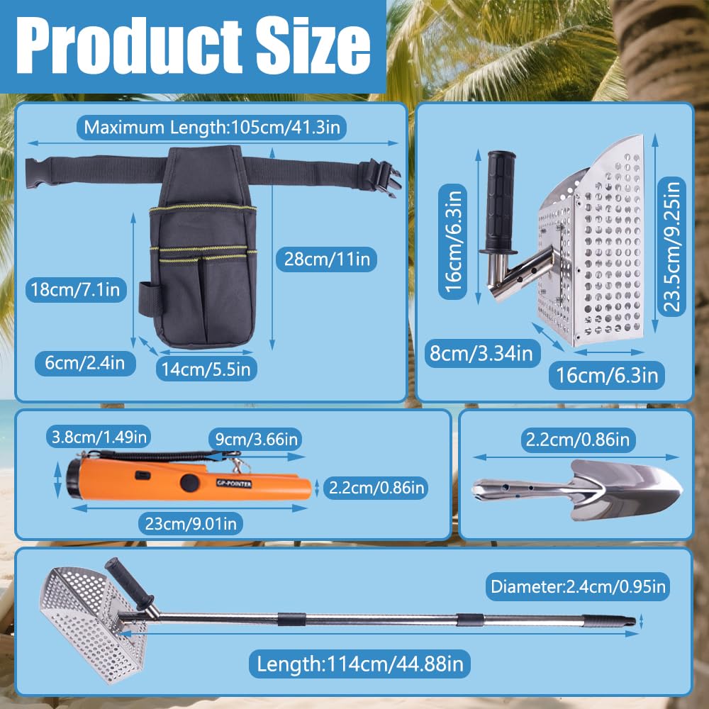 Carrying bag keeps all detecting tools organized.