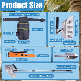 Carrying bag keeps all detecting tools organized.