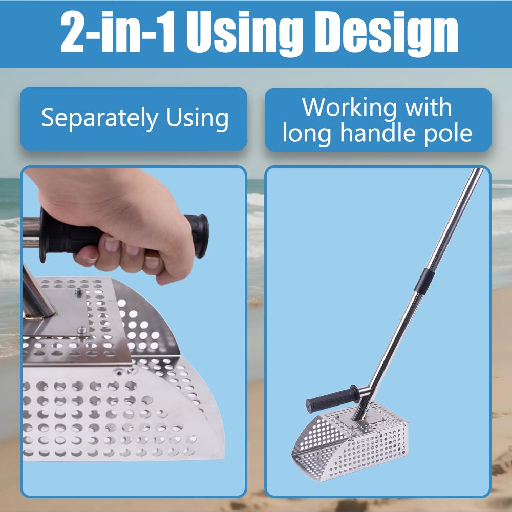 Extension pole attached for comfortable, standing detections.