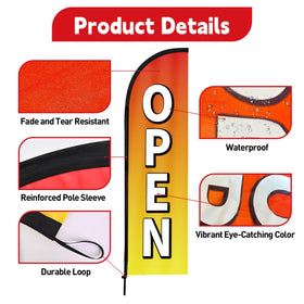 WODICY bright open sign flag with UV-resistant fabric stays vibrant