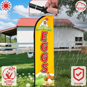 WODICY wind resistant feather flag standing in mild breeze