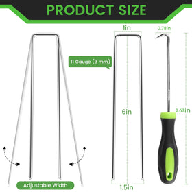 WOEden stake with hook included to simplify setup and tensioning.