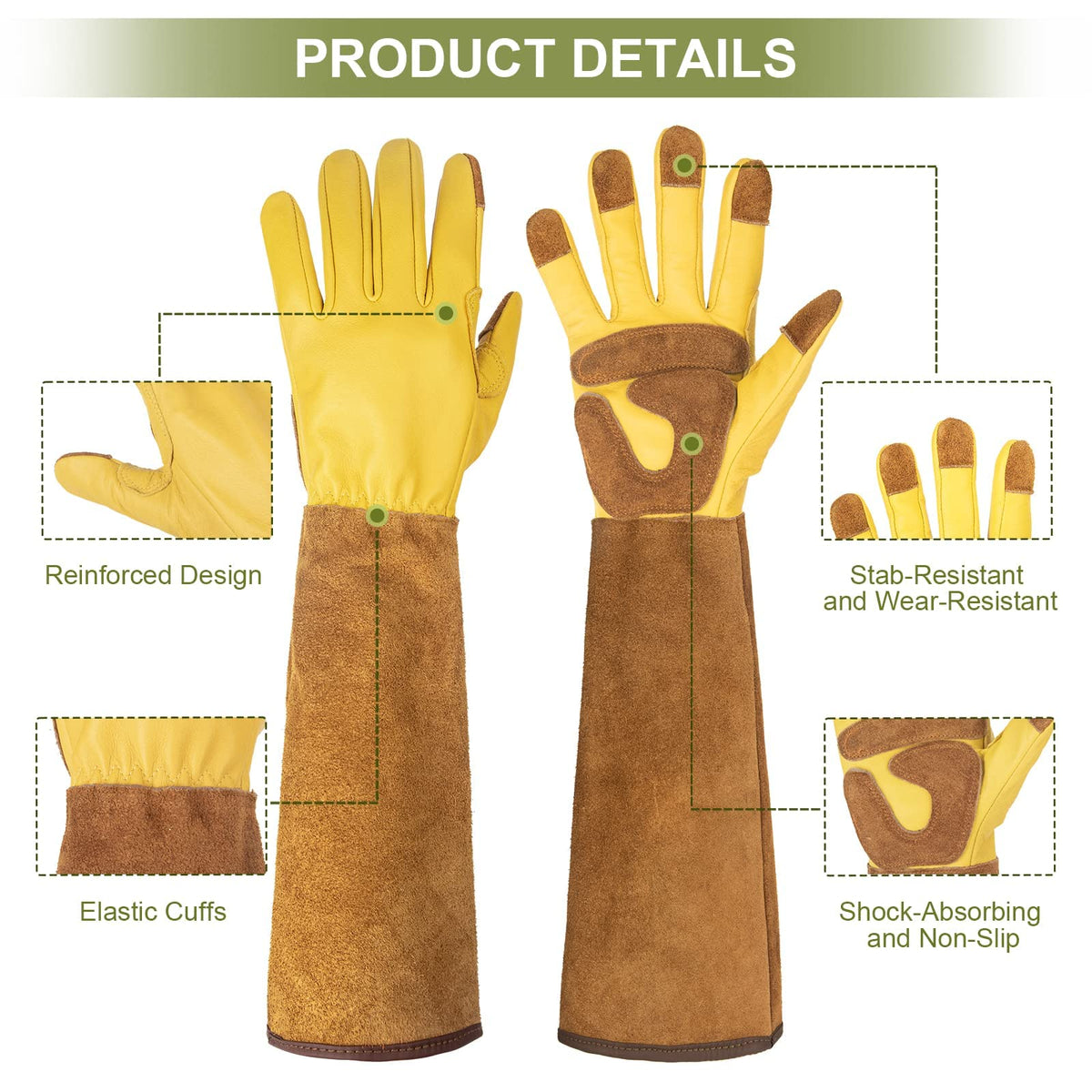 WOHEER universal gardening gloves suitable for men and women.