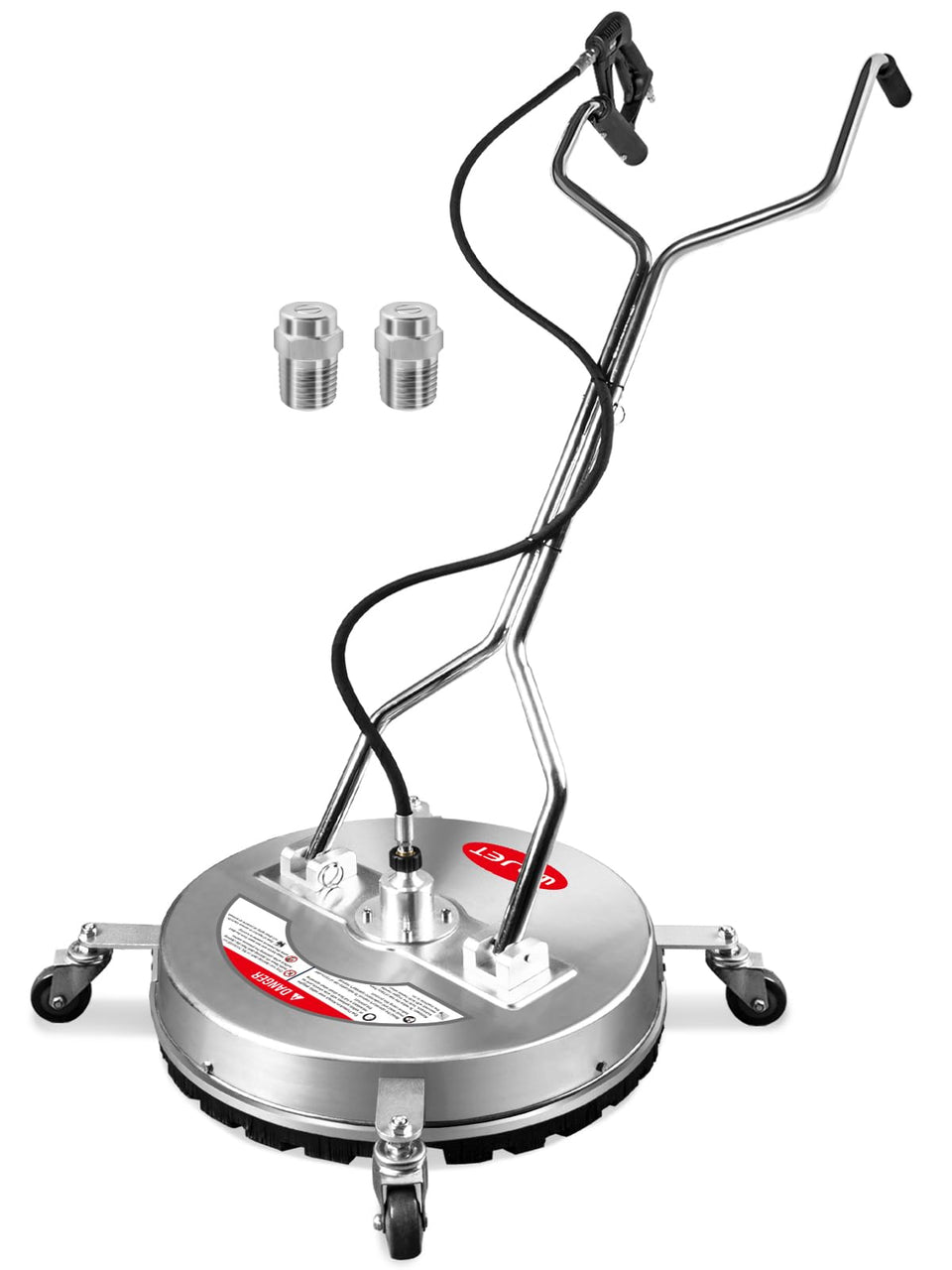 WOJET 20-inch surface cleaner with four wheels ready for stripe-free driveway cleaning