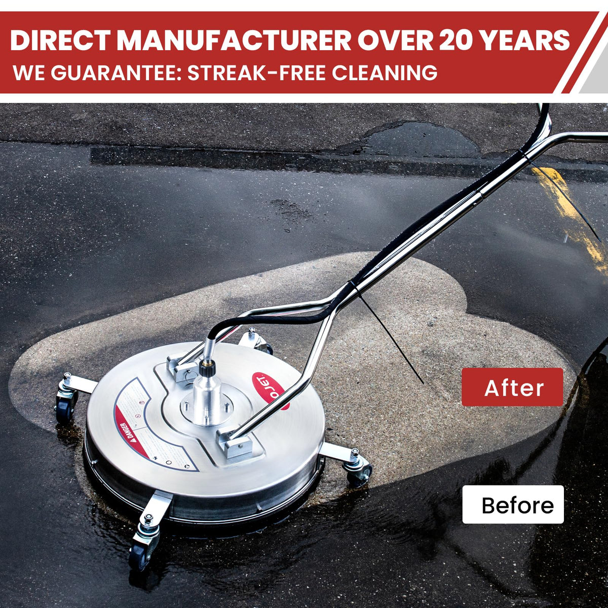 Durable stainless steel head of the WOJET surface cleaner