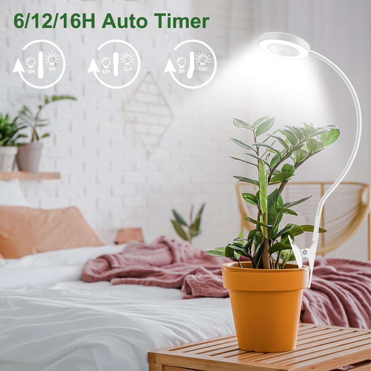 Wolezek 2-in-1 grow lights, long 80in cord supports flexible placement.