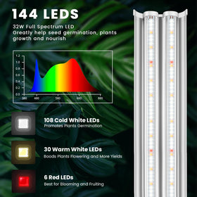 Wolezek 2ft T5 144 LEDs full spectrum for healthy seedlings