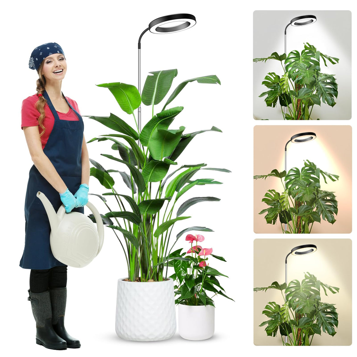 Wolezek grow light with 360° gooseneck for flexible placement and coverage