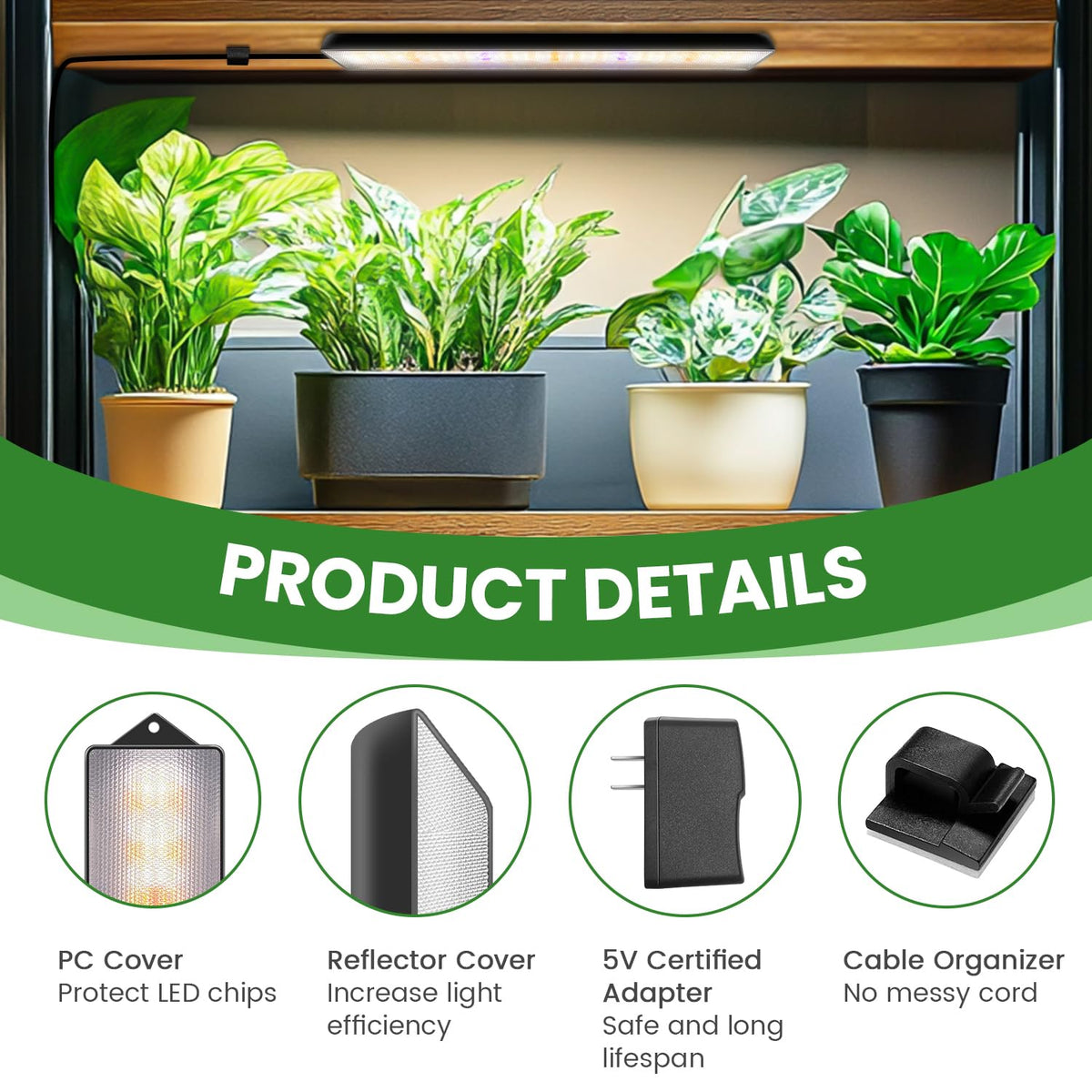 Wolezek grow light bar easy installation with versatile mounting options.