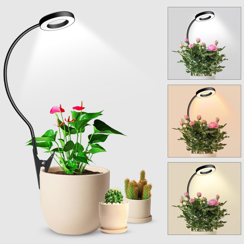 Wolezek grow light clip-on setup for pots flexible mounting