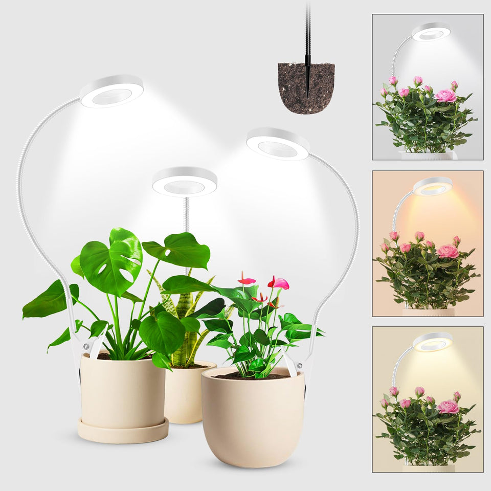 Wolezek grow light clip-on pot option for flexible indoor placement