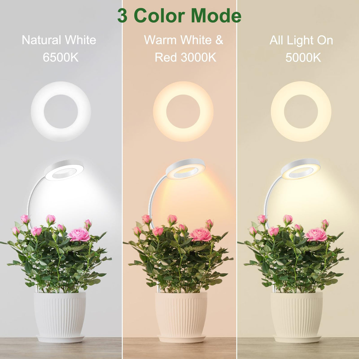 Wolezek full spectrum light covering red and white spectrum for plant growth