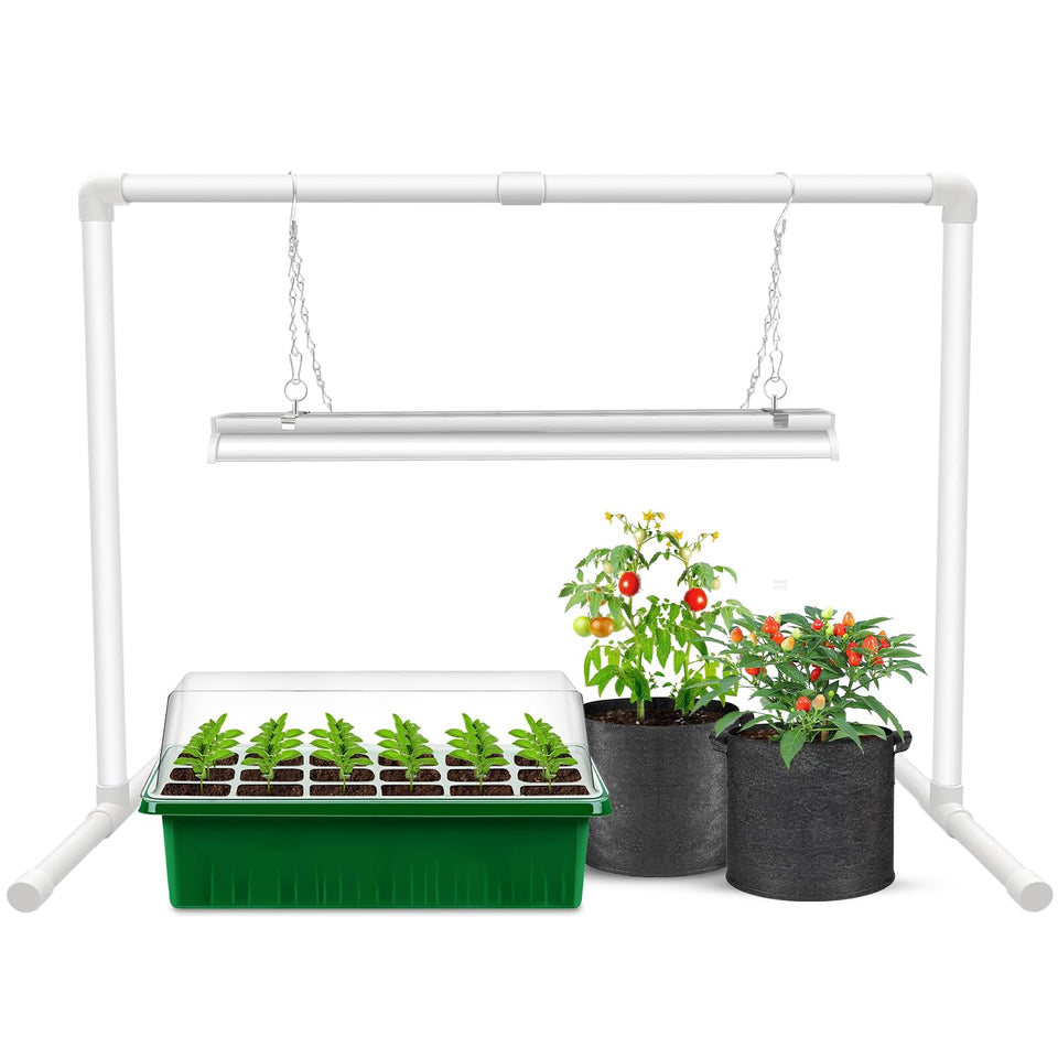 Wolezek grow light on a tabletop stand supports seed starting and indoor plants
