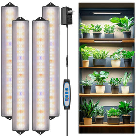 Wolezek grow light strip close-up shows curved housing for broad plant coverage.