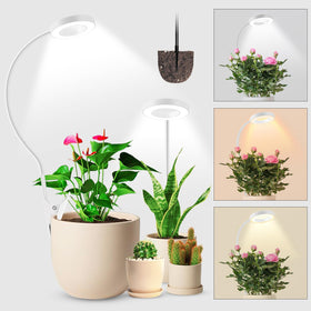 Wolezek two-in-one grow light clamped to pot for flexible indoor lighting