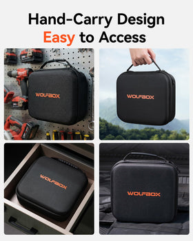 WOLFBOX case fits neatly in a car or office storage space