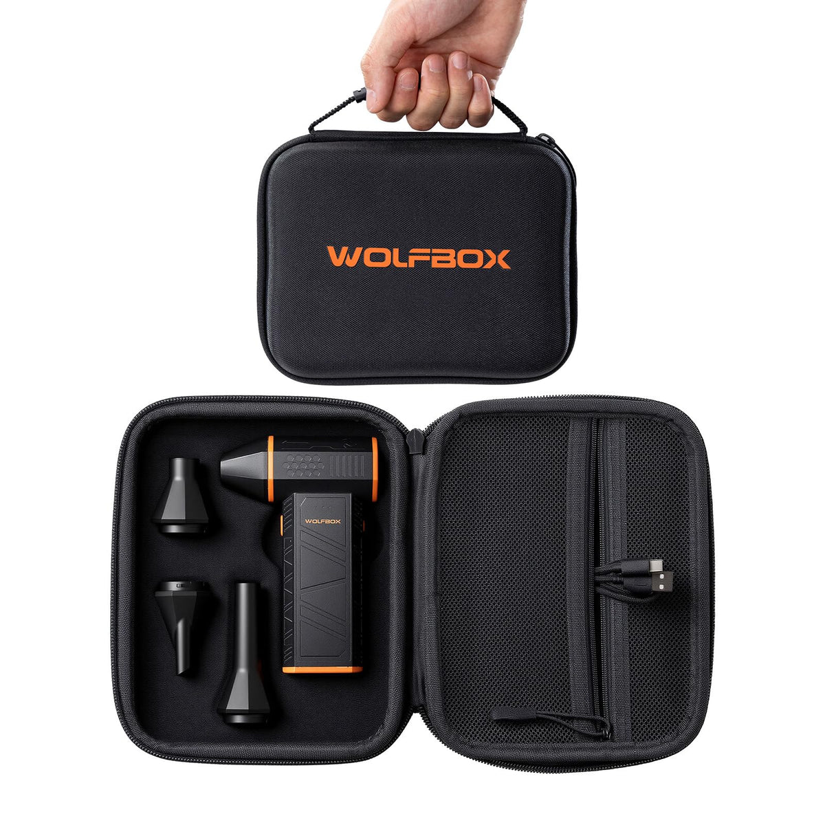 WOLFBOX MF50 case with perfect fit interior cushions protects your duster during transport