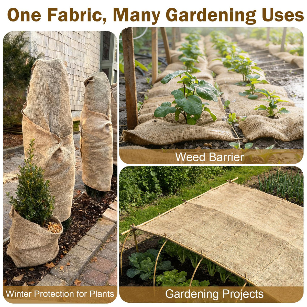 WOLOGO burlap roll easy to cut and shape for beds