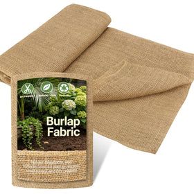 WOLOGO burlap roll in natural jute texture for garden beds and outdoor projects