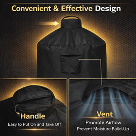 WOMACO cover with air vents reduces internal condensation around the grill