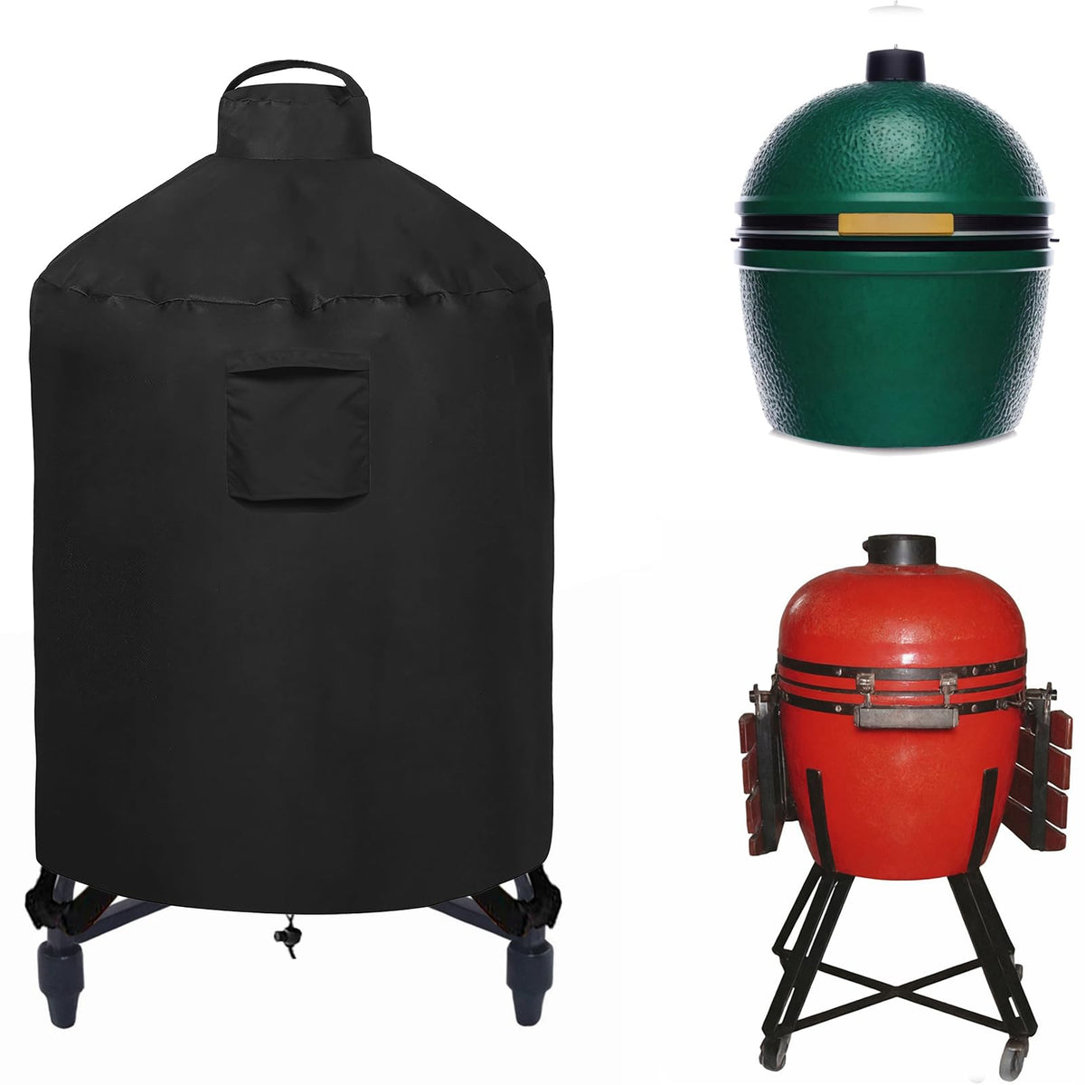 WOMACO large Big Green Egg cover shields your grill from rain and snow
