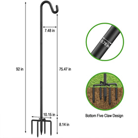 Womnwomn Height-adjustable shepherds hook for flexible placement of feeders and plants.