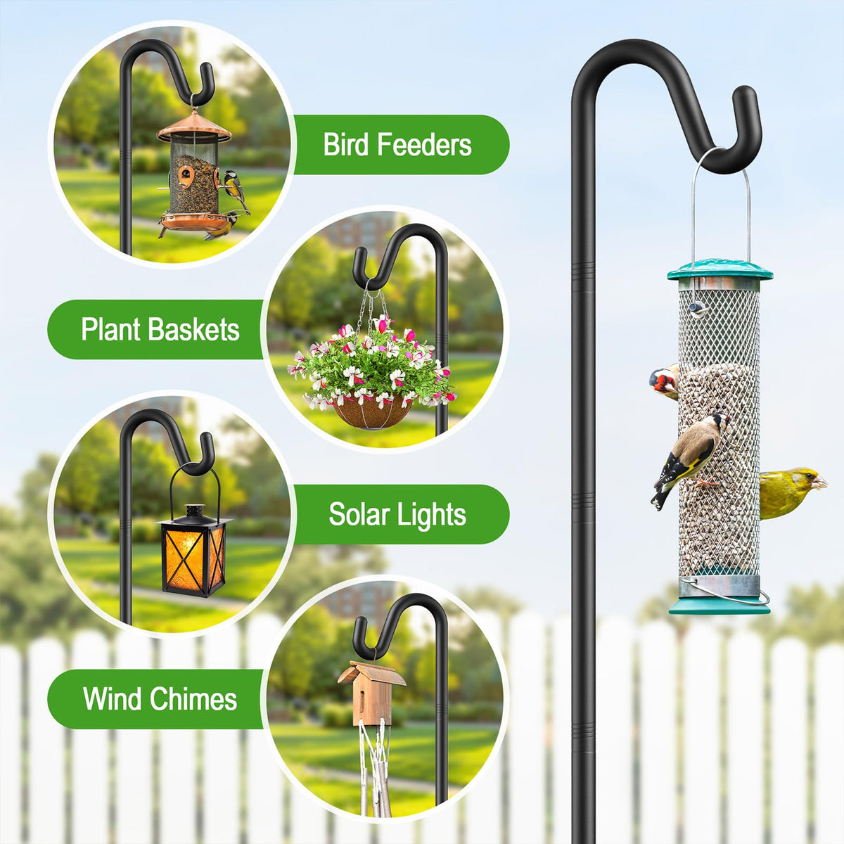 Womnwomn Sturdy base supports wind chimes with strong outdoor display.