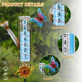 WONDER GARDEN 34-6-in-tall pole rain gauge provides clear sightlines in any yard