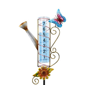 WONDER GARDEN decorative kettle butterfly rain gauge enhances garden charm while tracking rainfall