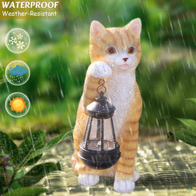 WONDER GARDEN garden decor cat figure enhances outdoor ambiance.