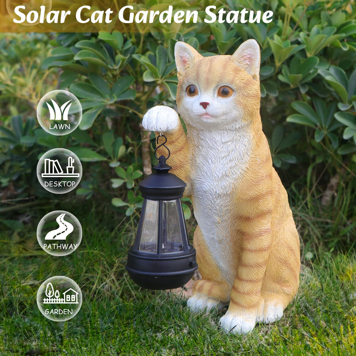 WONDER GARDEN yard display orange cat adds curb appeal.