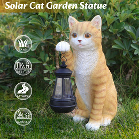 WONDER GARDEN yard display orange cat adds curb appeal.