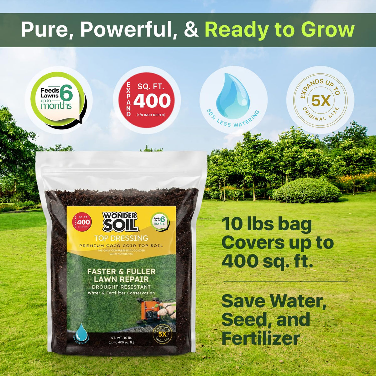 Wonder Soil fast germination mix promotes quicker root development in turf
