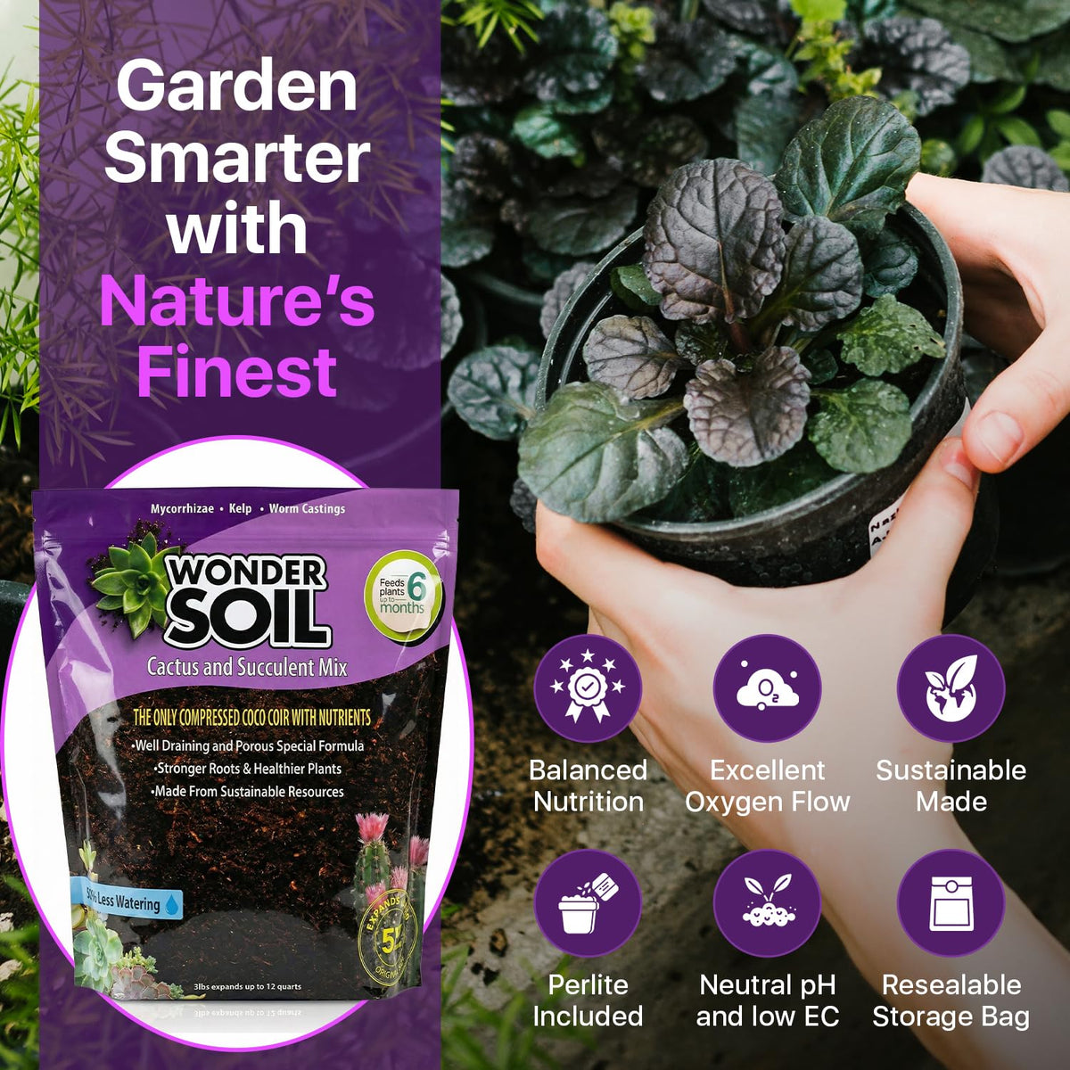 Wonder Soil is suitable for outdoor planting with moisture balance.
