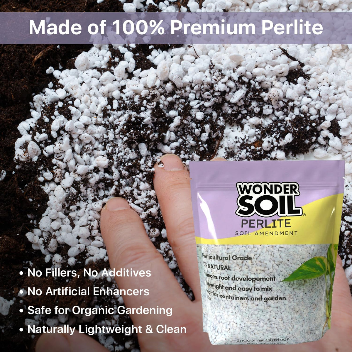 Wonder Soil perlite drainage boost prevents waterlogging and supports healthy growth.