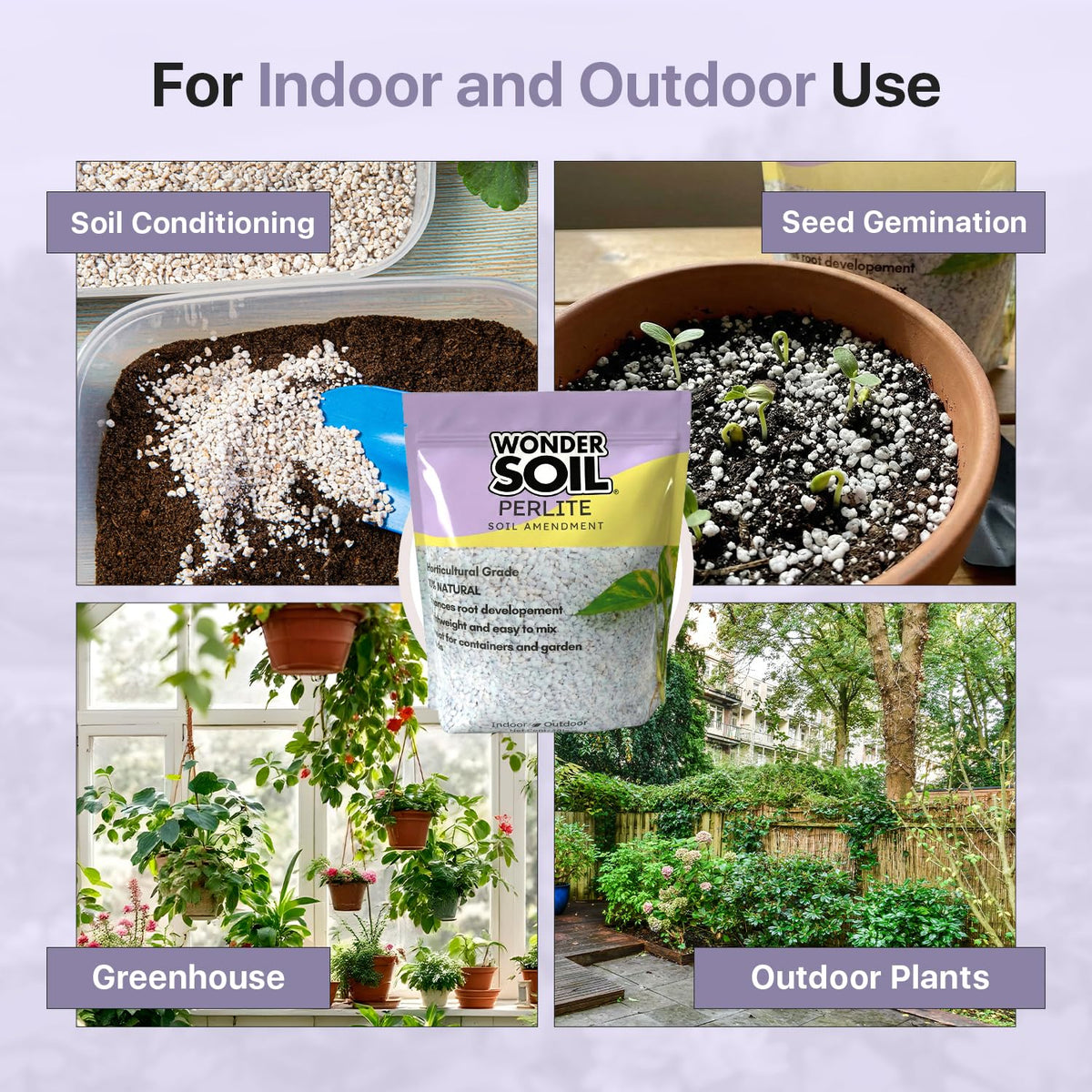 Wonder Soil perlite mix blending simplifies integrating into existing soils.