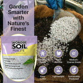 Wonder Soil perlite natural organic quality provides chemical-free growing medium.